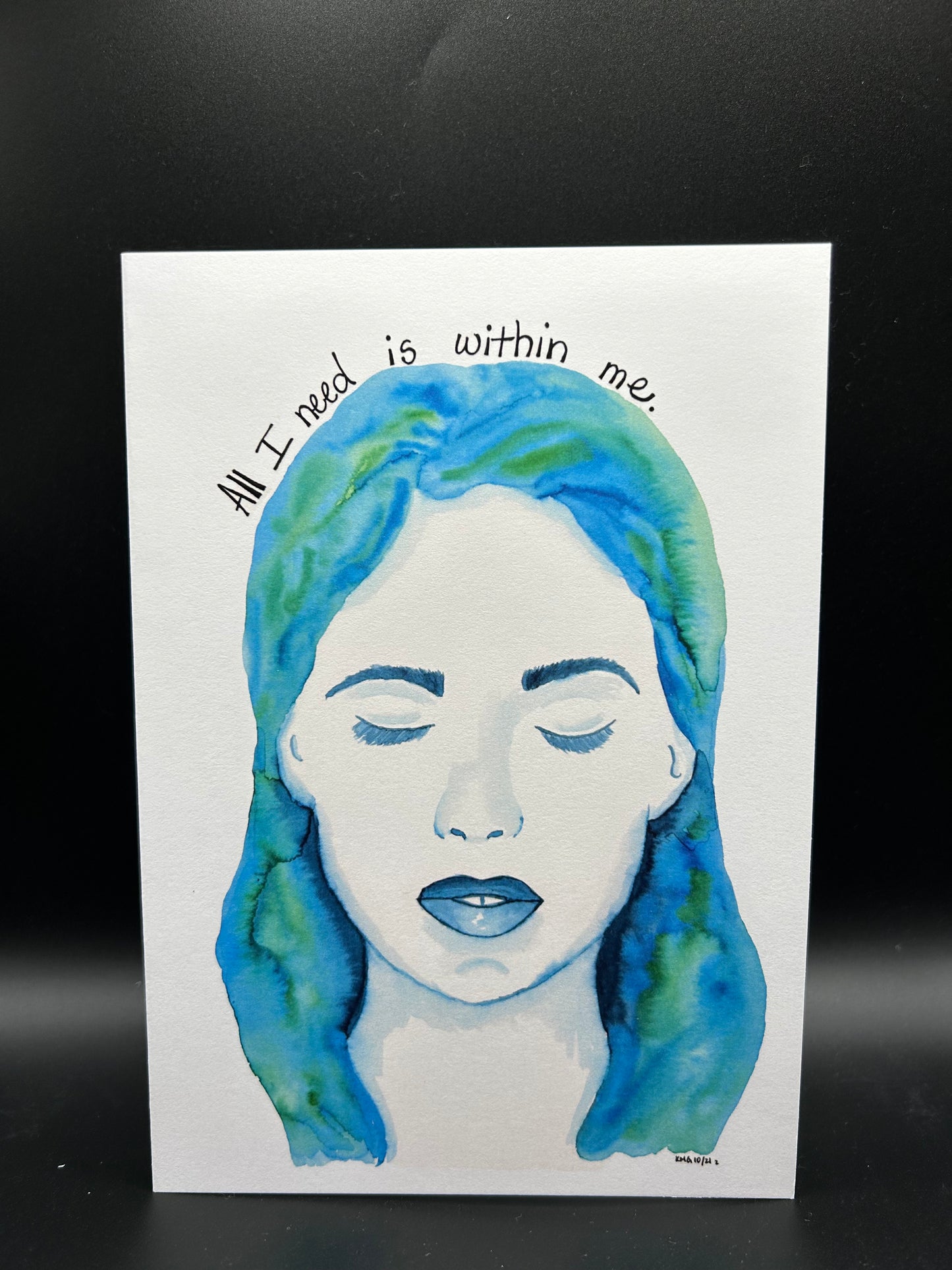 All I Need is Within Me - Watercolor Card