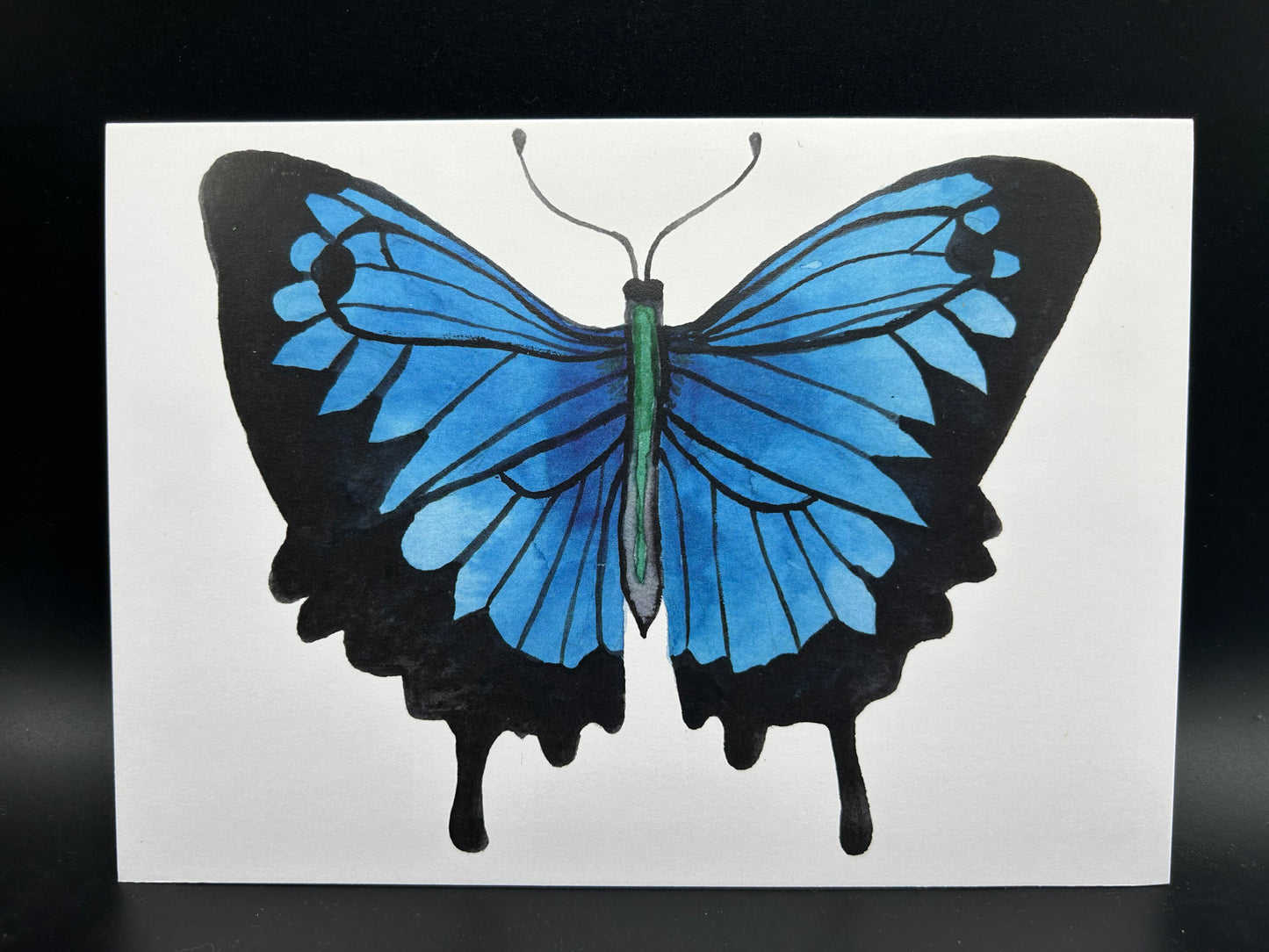 Blue Butterfly - Watercolor Card