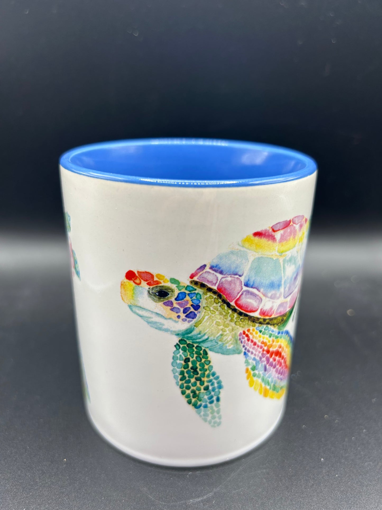 Sea Turtle Mug (blue interior) - Watercolor