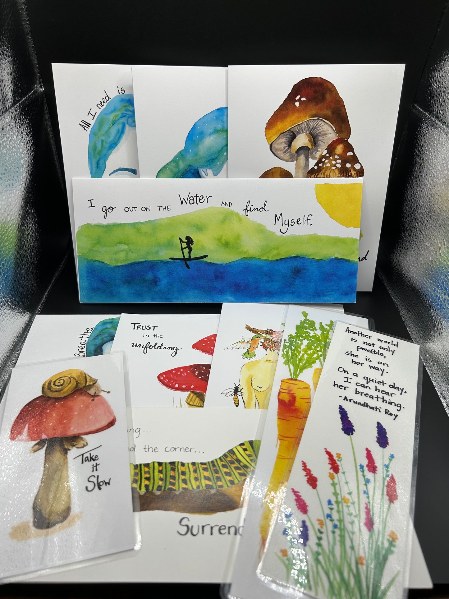 Deep Pack (8 cards and 3 bookmarks) - Watercolor