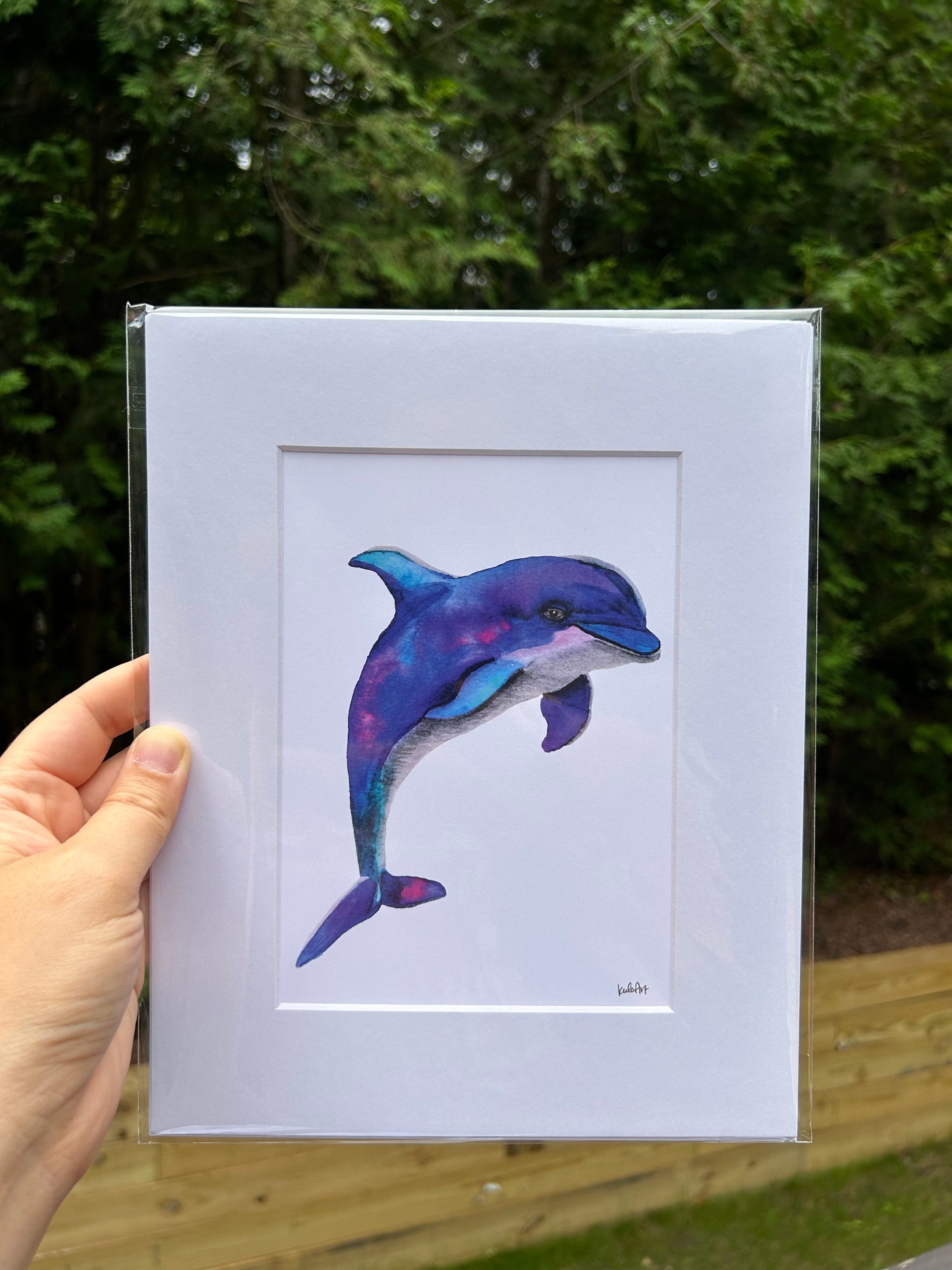 Dolphin - Watercolor Large Print