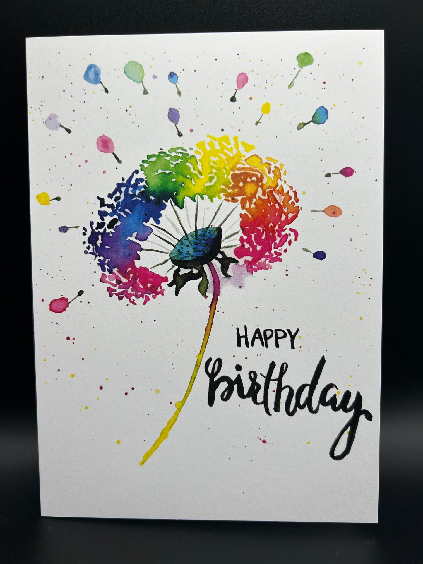 Birthday Dandelion - Watercolor Card