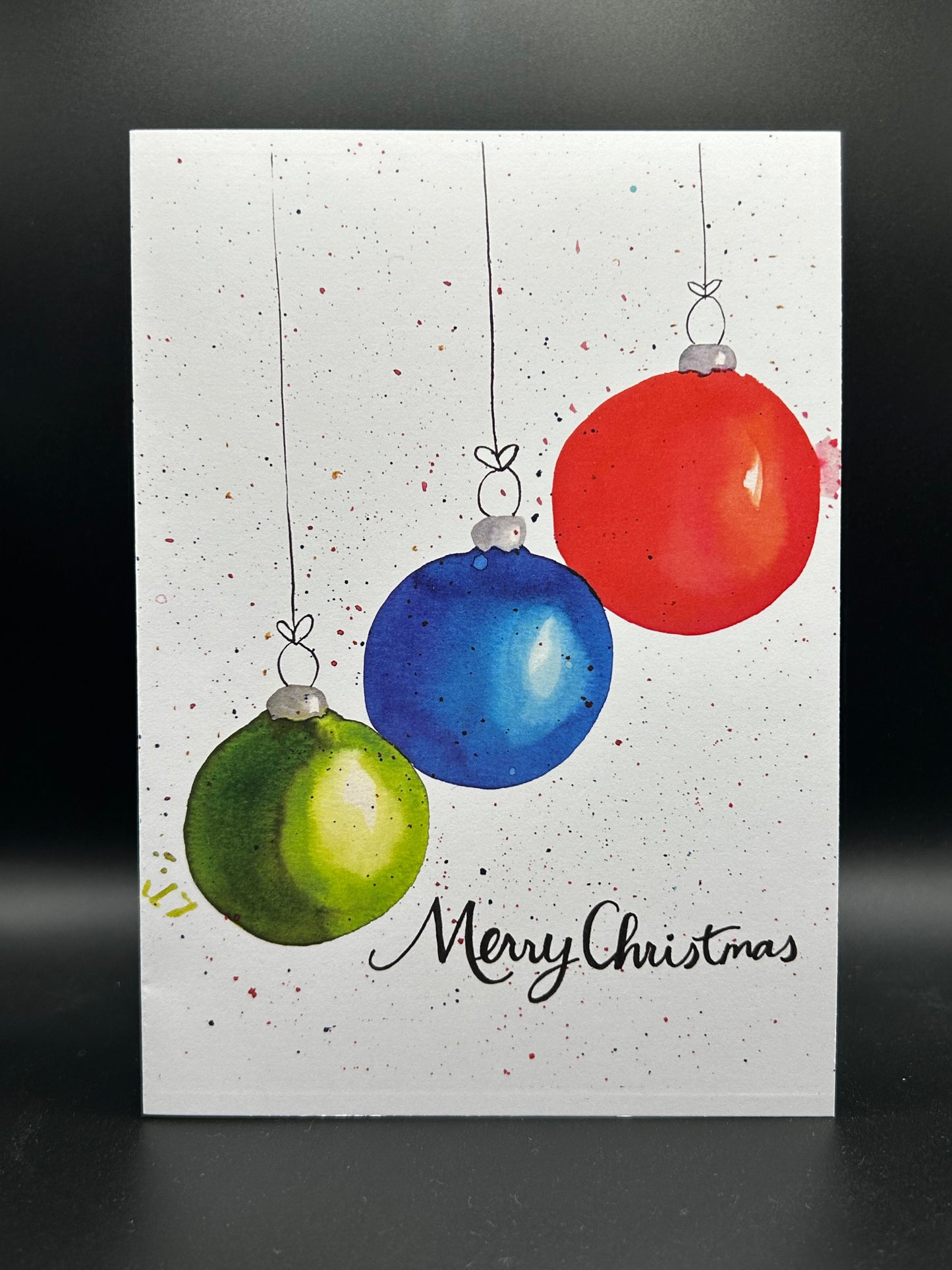Holiday Ornaments - Watercolor card