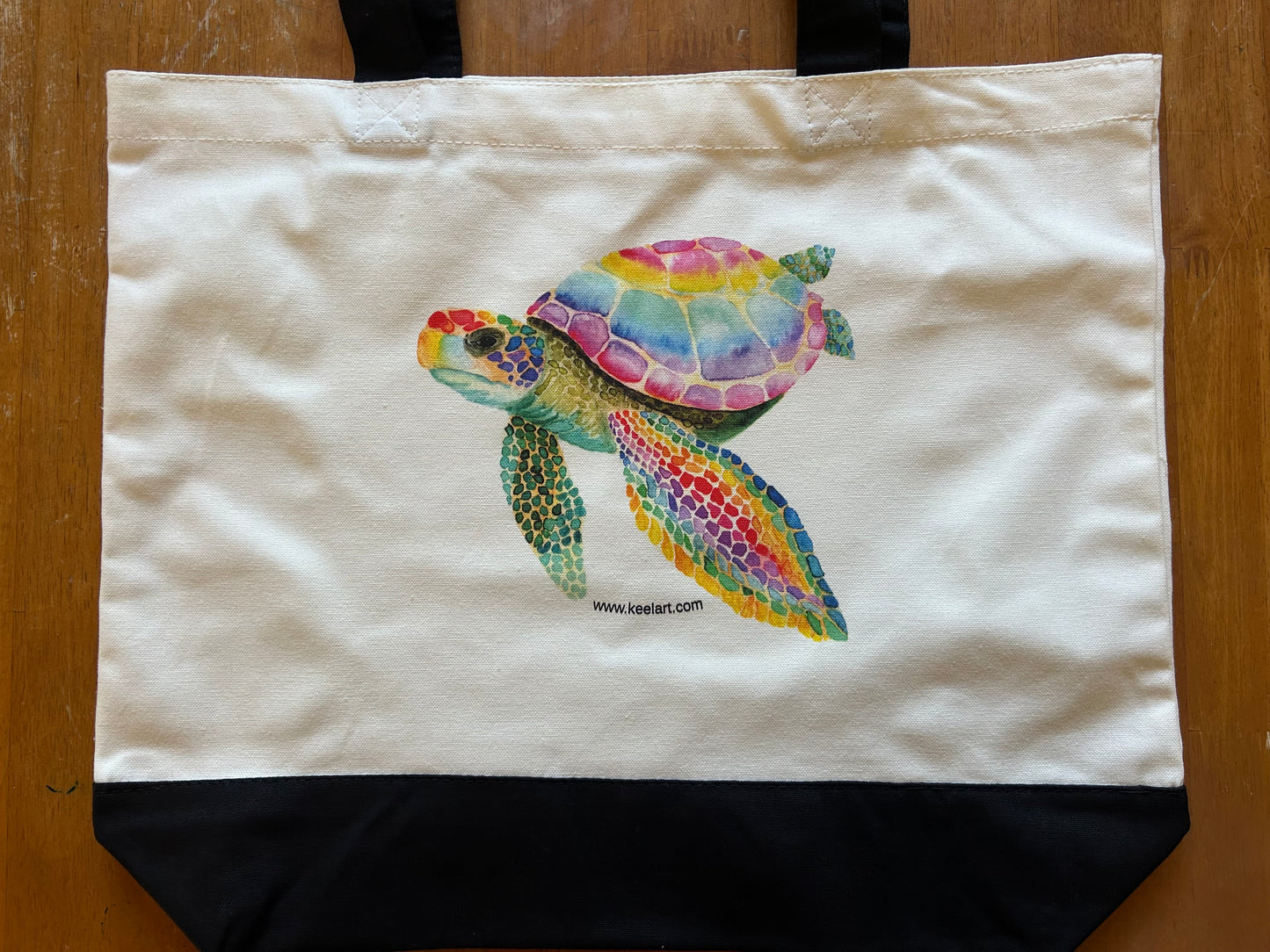 Sea Turtle Canvas Tote Bag - watercolor