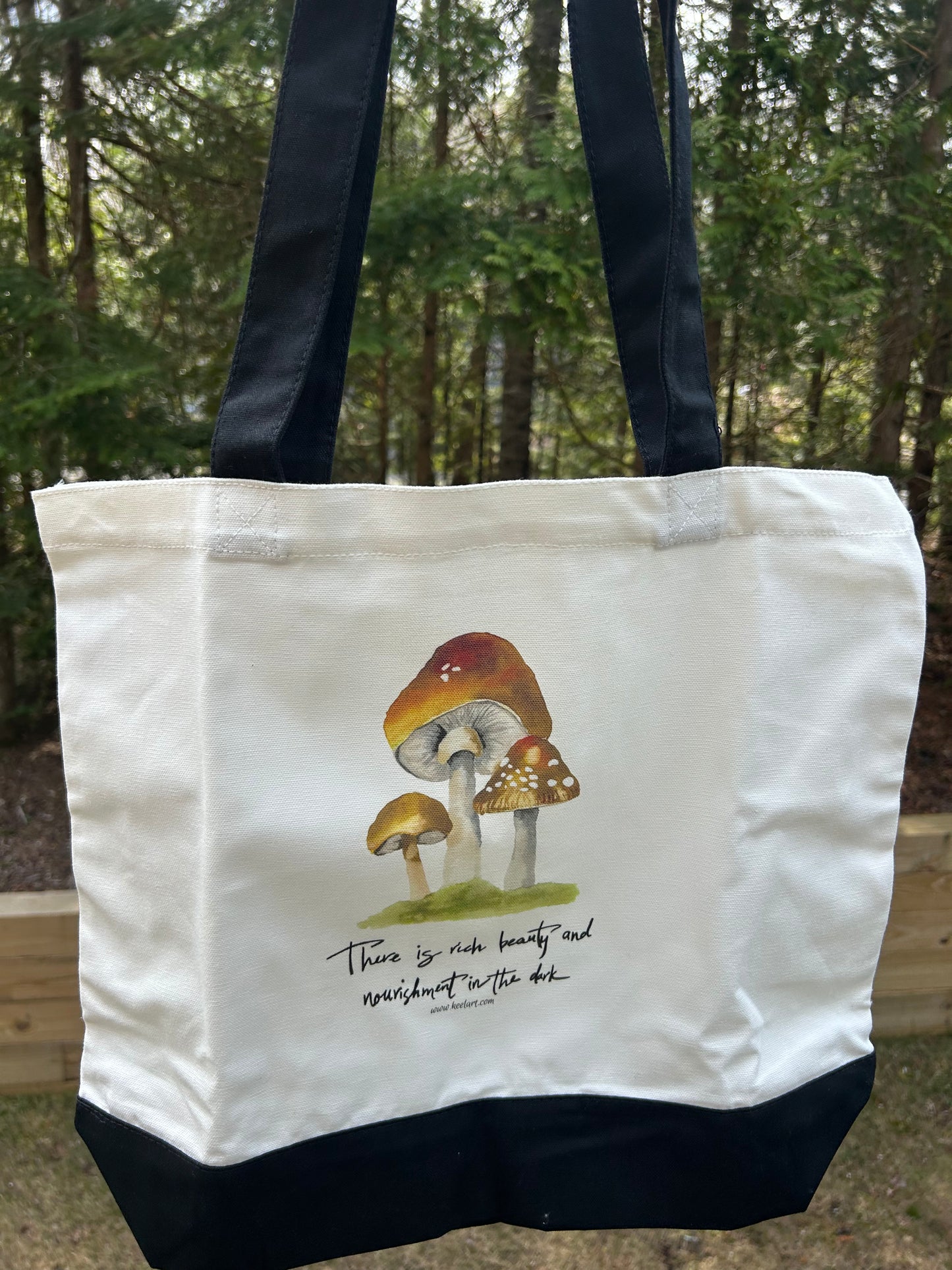 Beauty in the Dark Canvas Tote Bag - watercolor