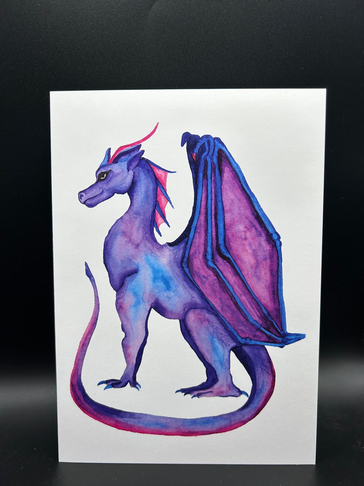 Purple Dragon - Watercolor Card