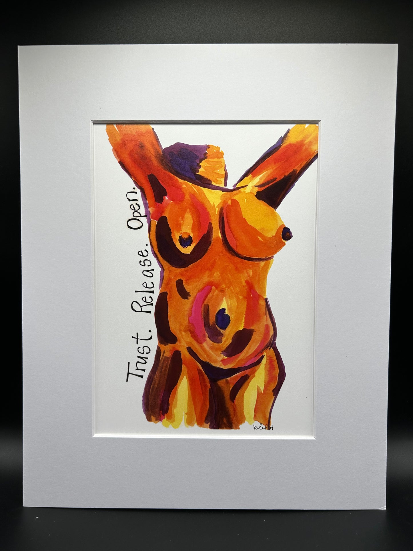Trust. Release. Open. - Watercolor Small Print