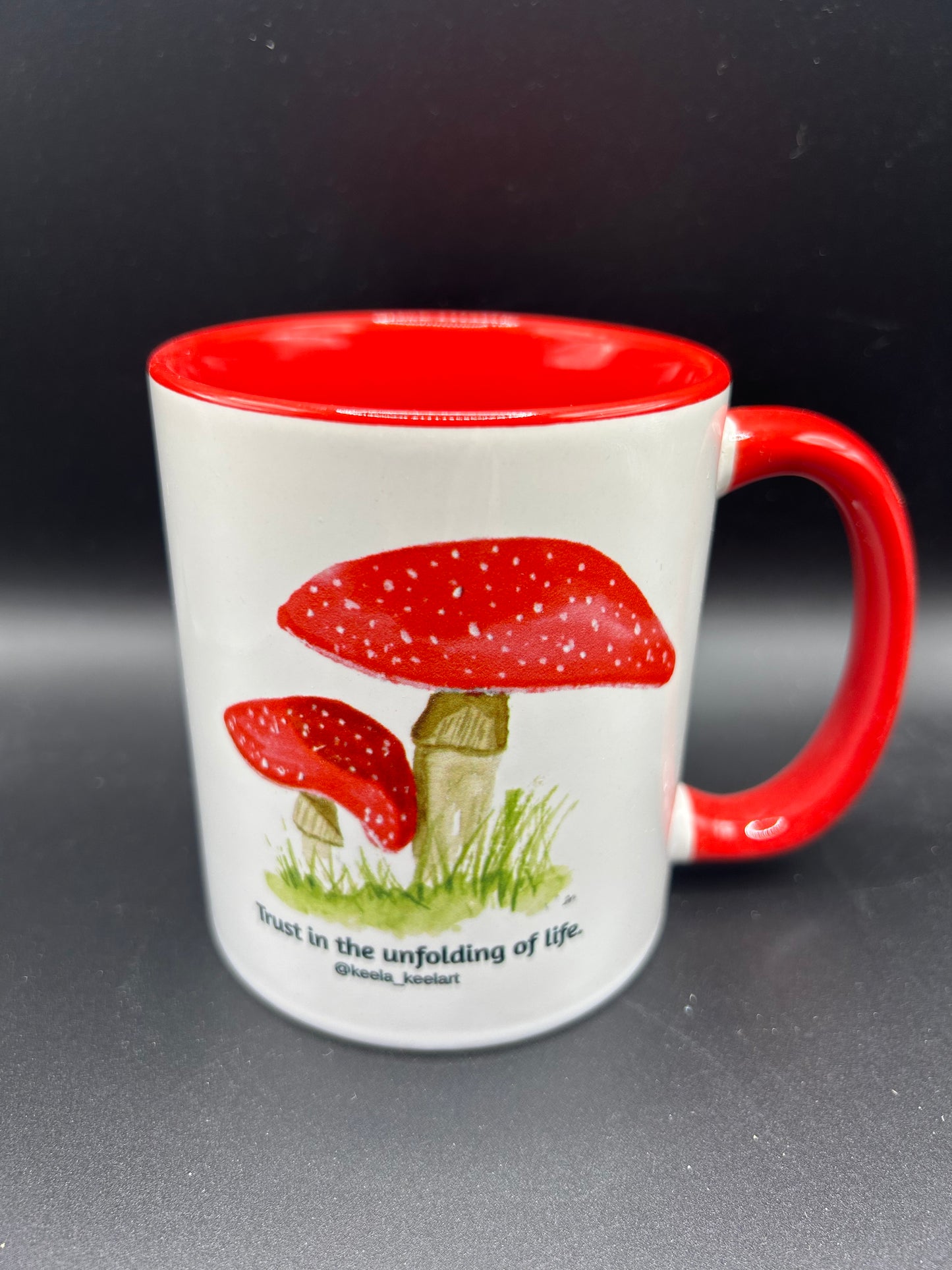 Trust the Unfolding Mug (red interior) - Watercolor