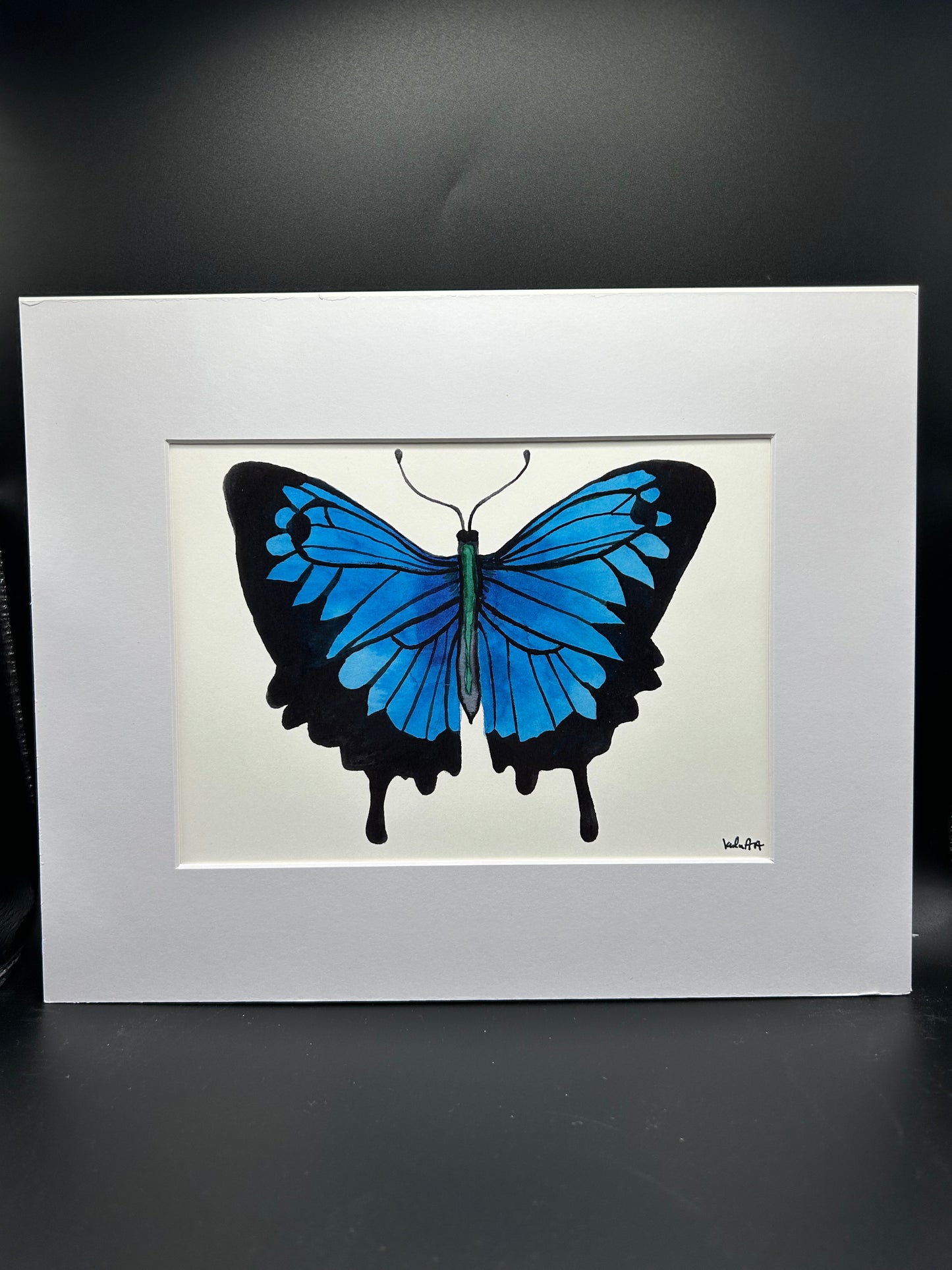 Blue Butterfly - Watercolor Small Print