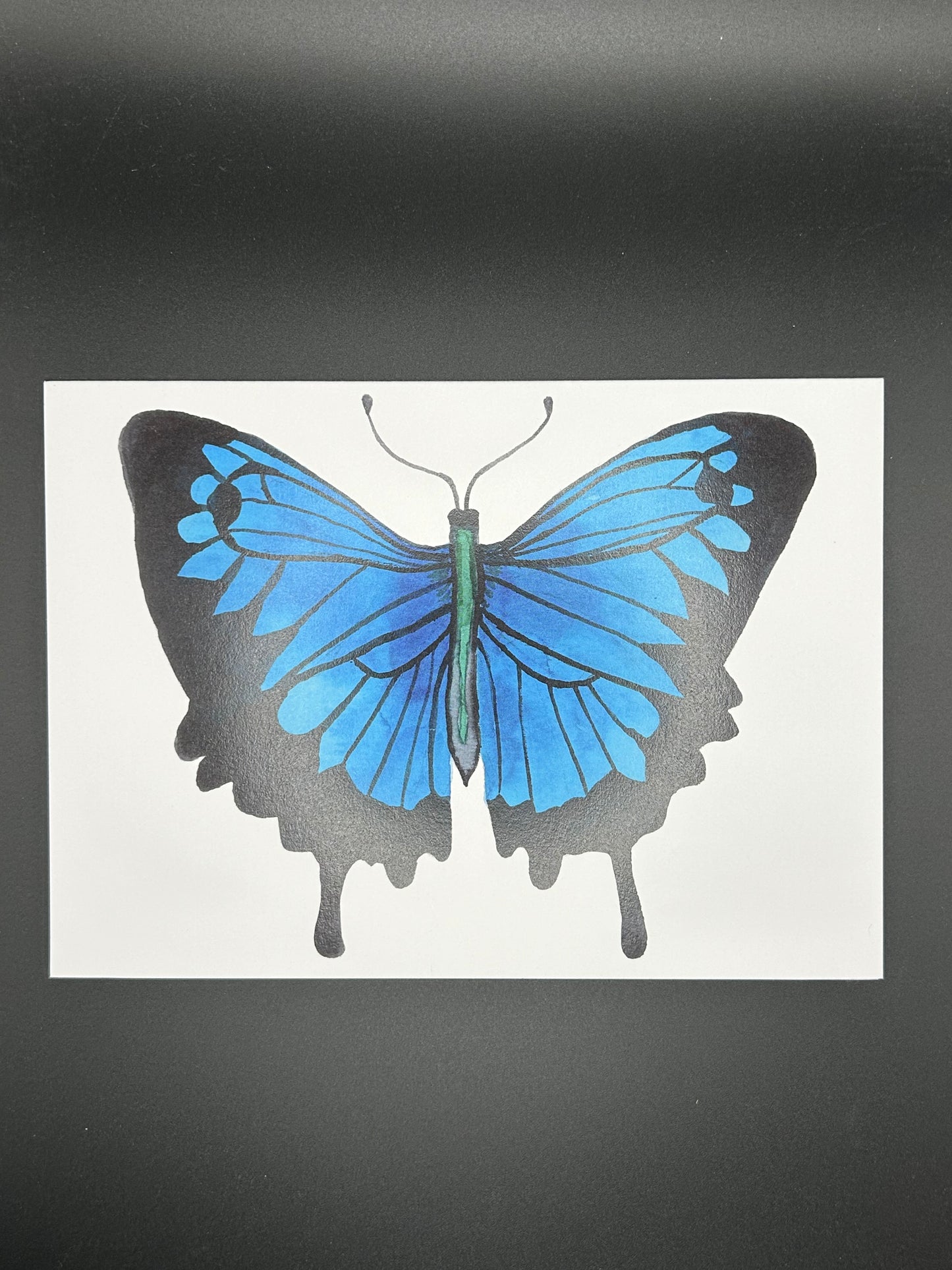 Blue Butterfly - Watercolor Card