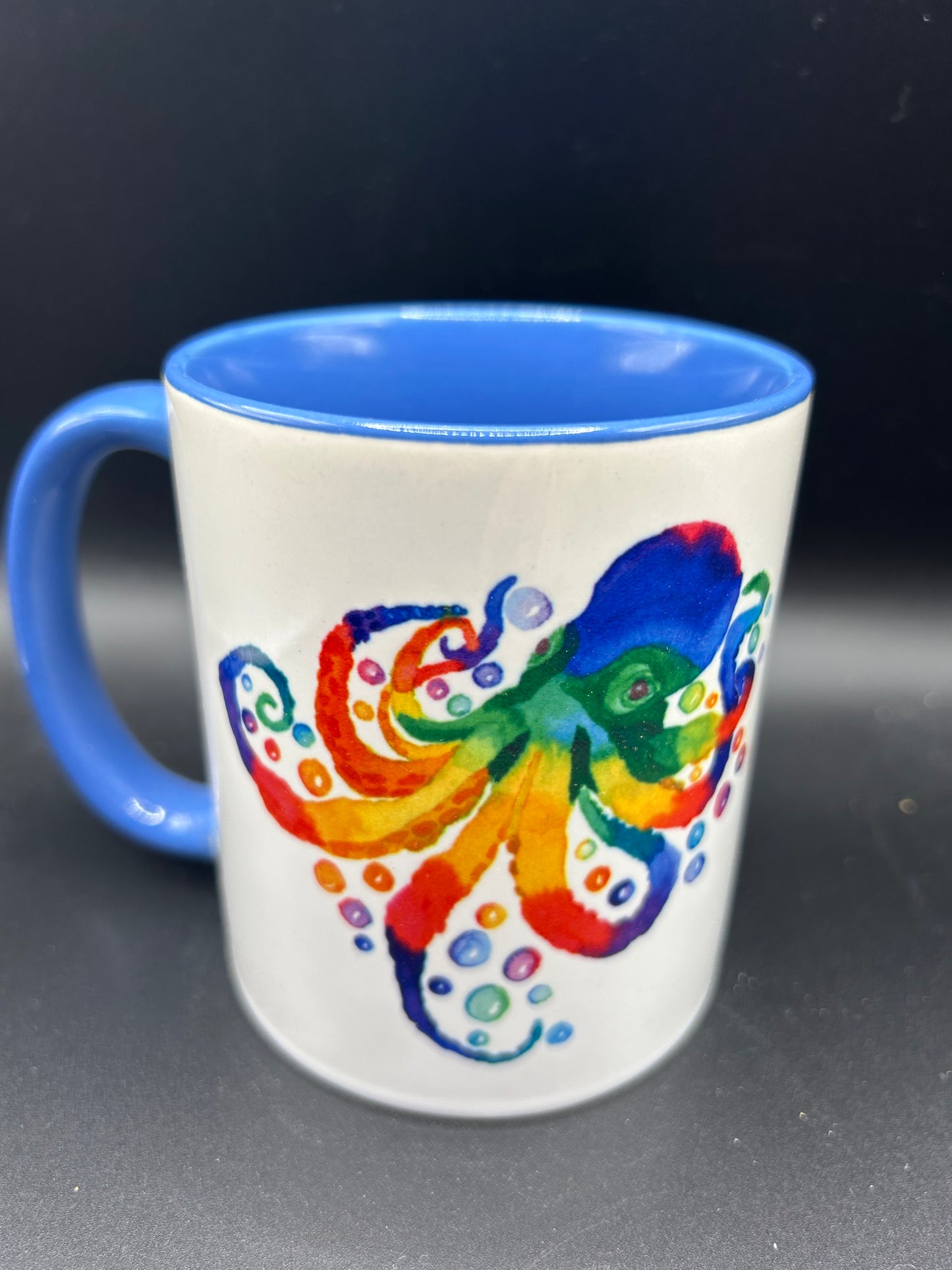Octopus Mug (blue interior) - Watercolor