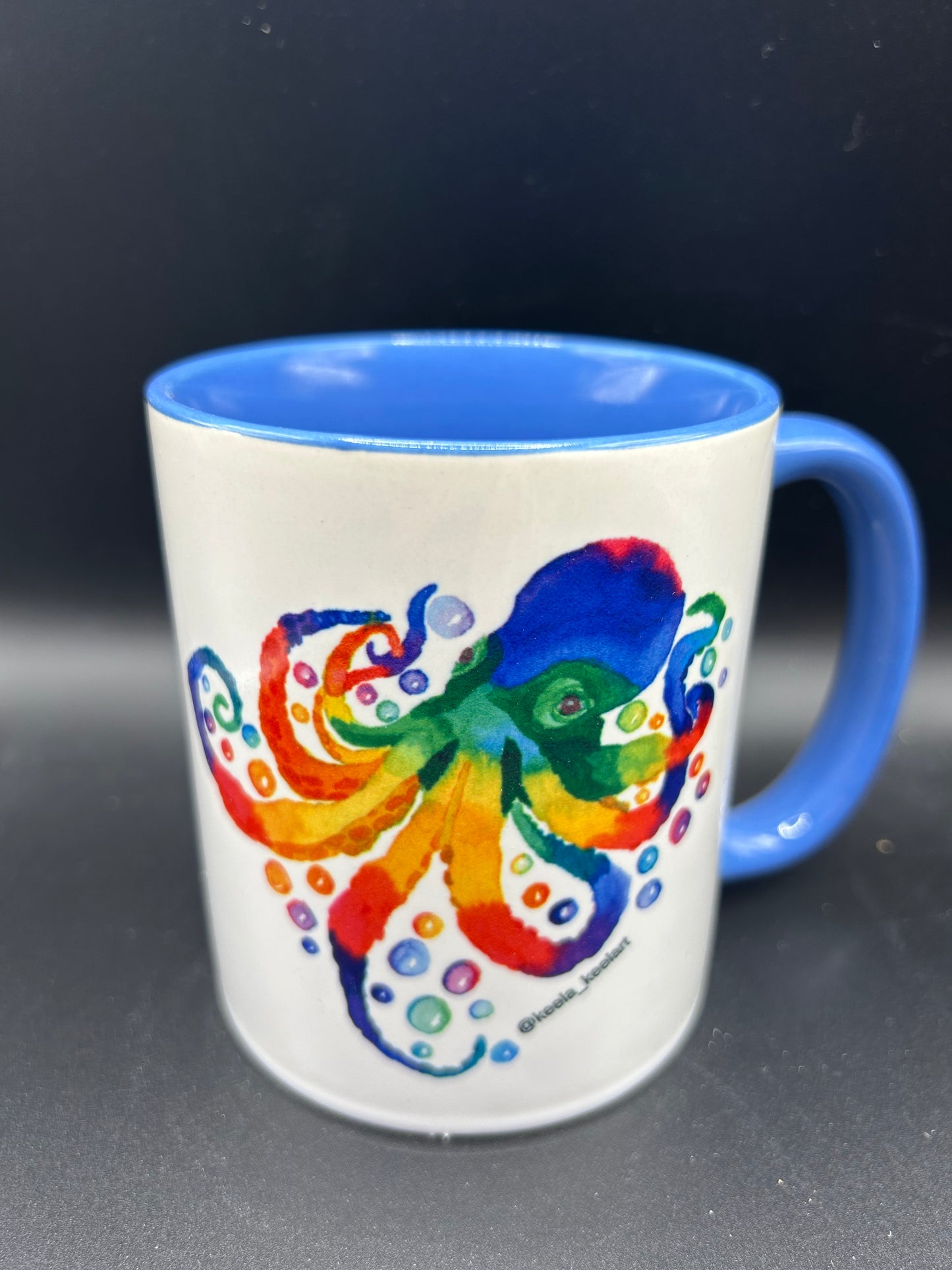 Octopus Mug (blue interior) - Watercolor