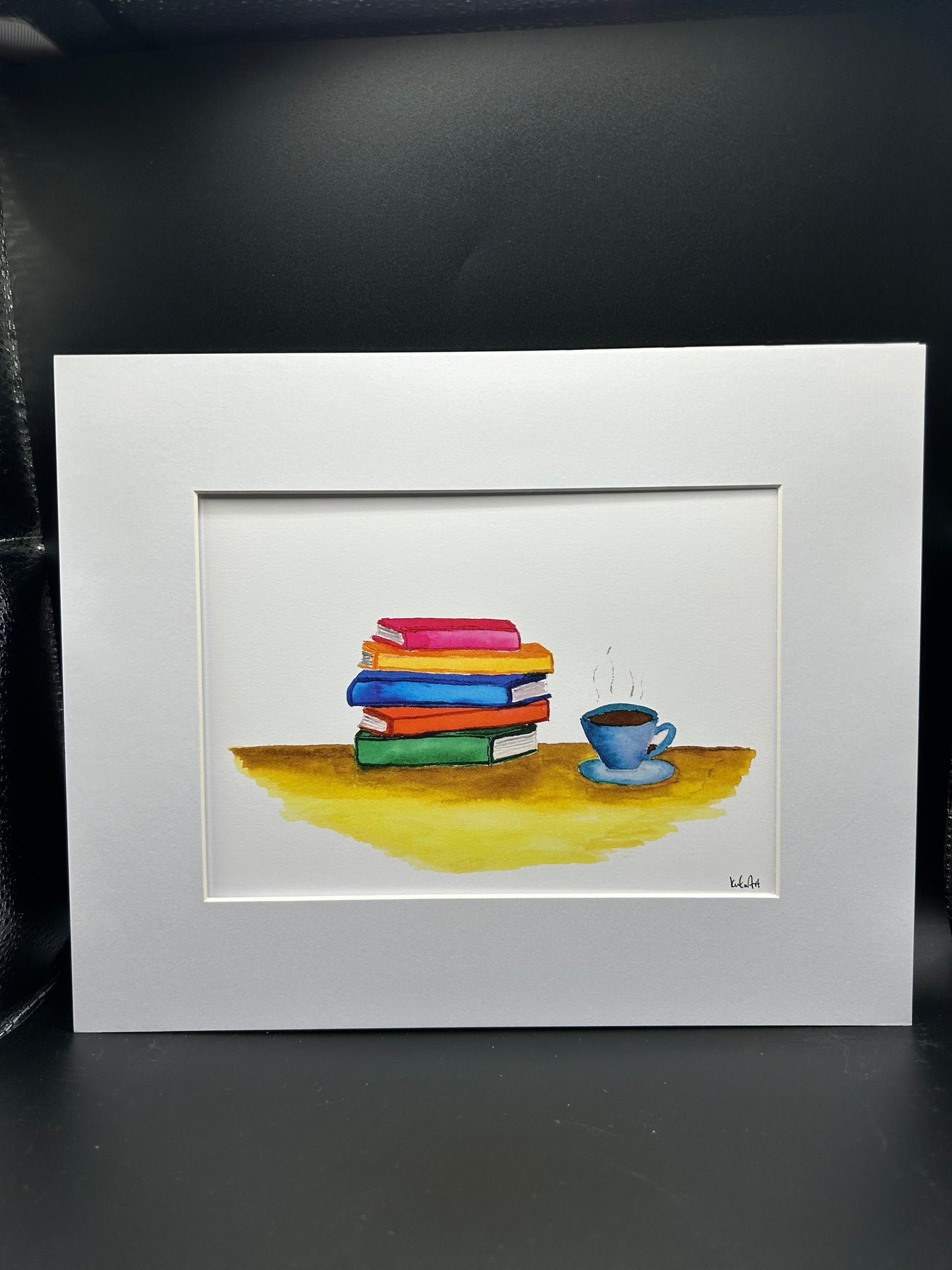 Books and Hot Drink - Watercolor Small Print