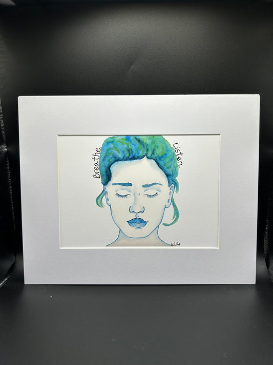 Breathe Listen - Watercolor Large Print