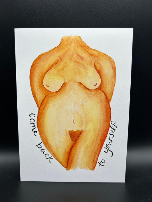 Come Back to Yourself - Watercolor Card