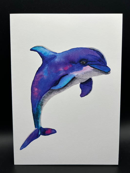Dolphin - Watercolor Card