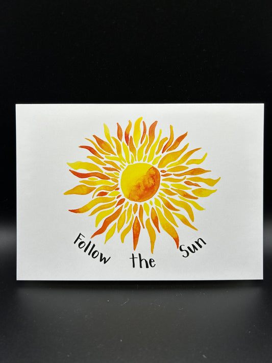 Follow the Sun - Watercolor Card