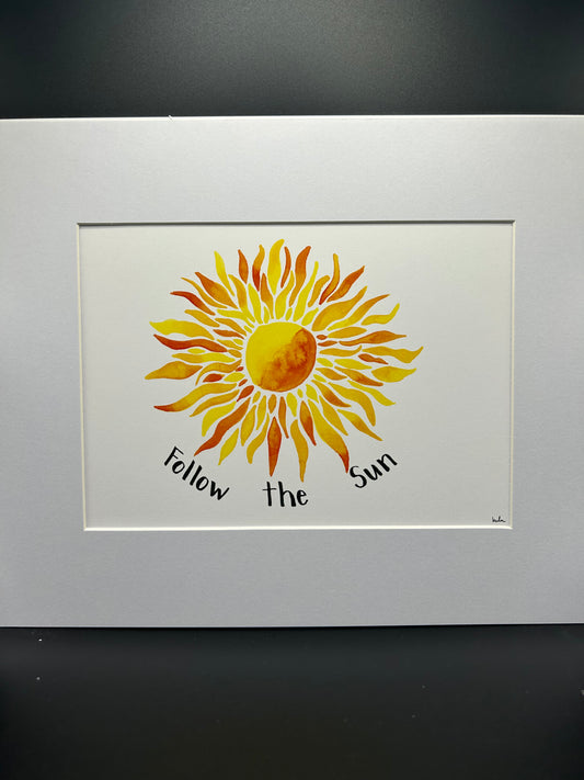 Follow the Sun - Watercolor Small Print