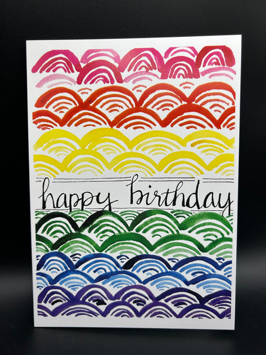 Birthday Rainbows - Watercolor Card