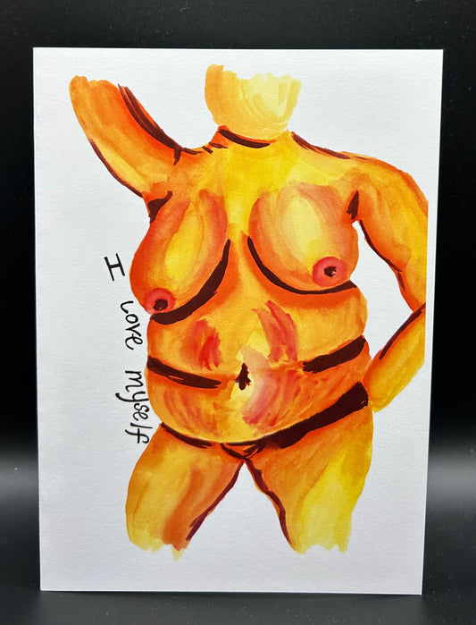 I Love Myself Part 2 - Watercolor Card