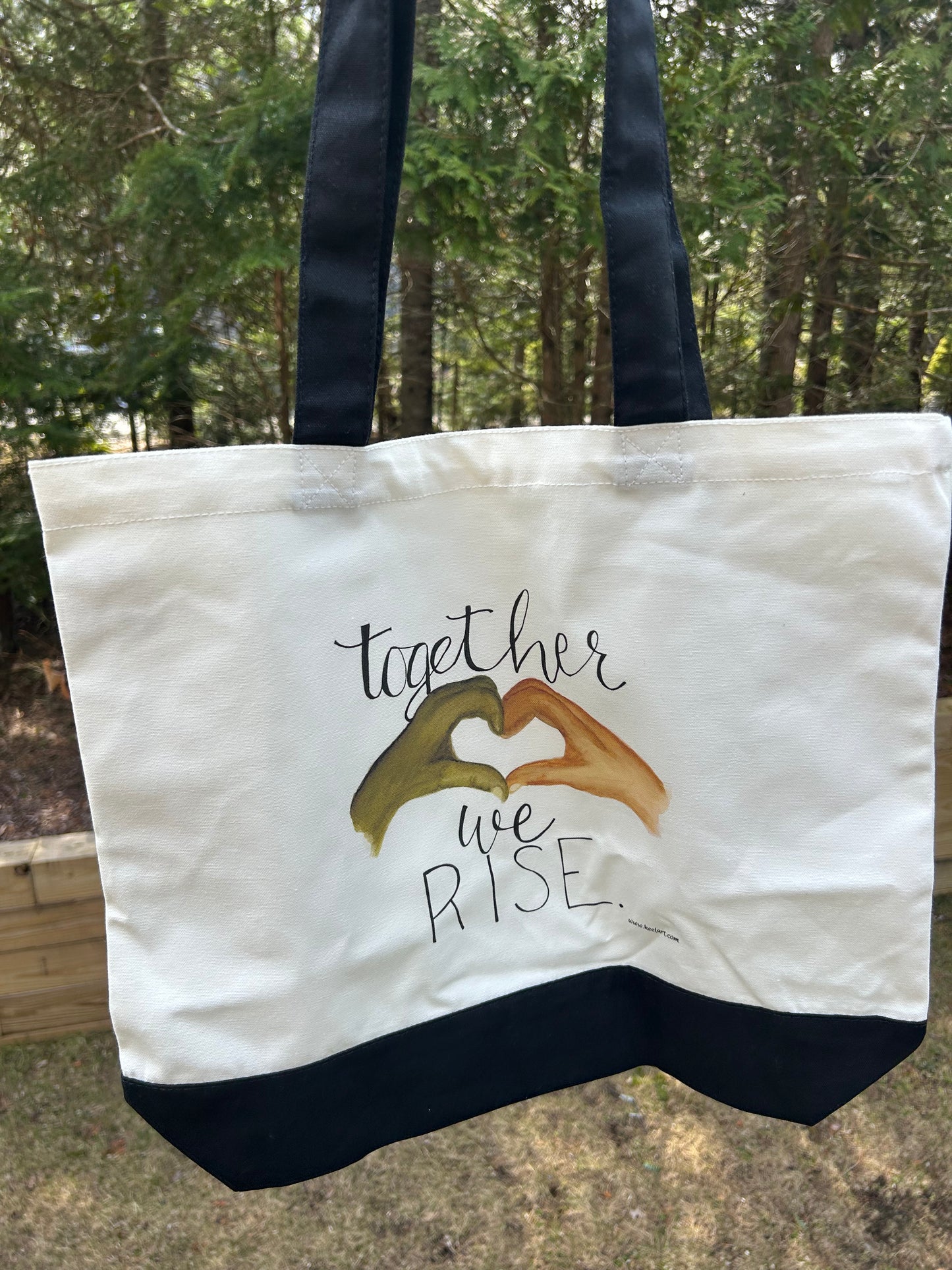 Together We Rise Canvas Tote Bag - watercolor