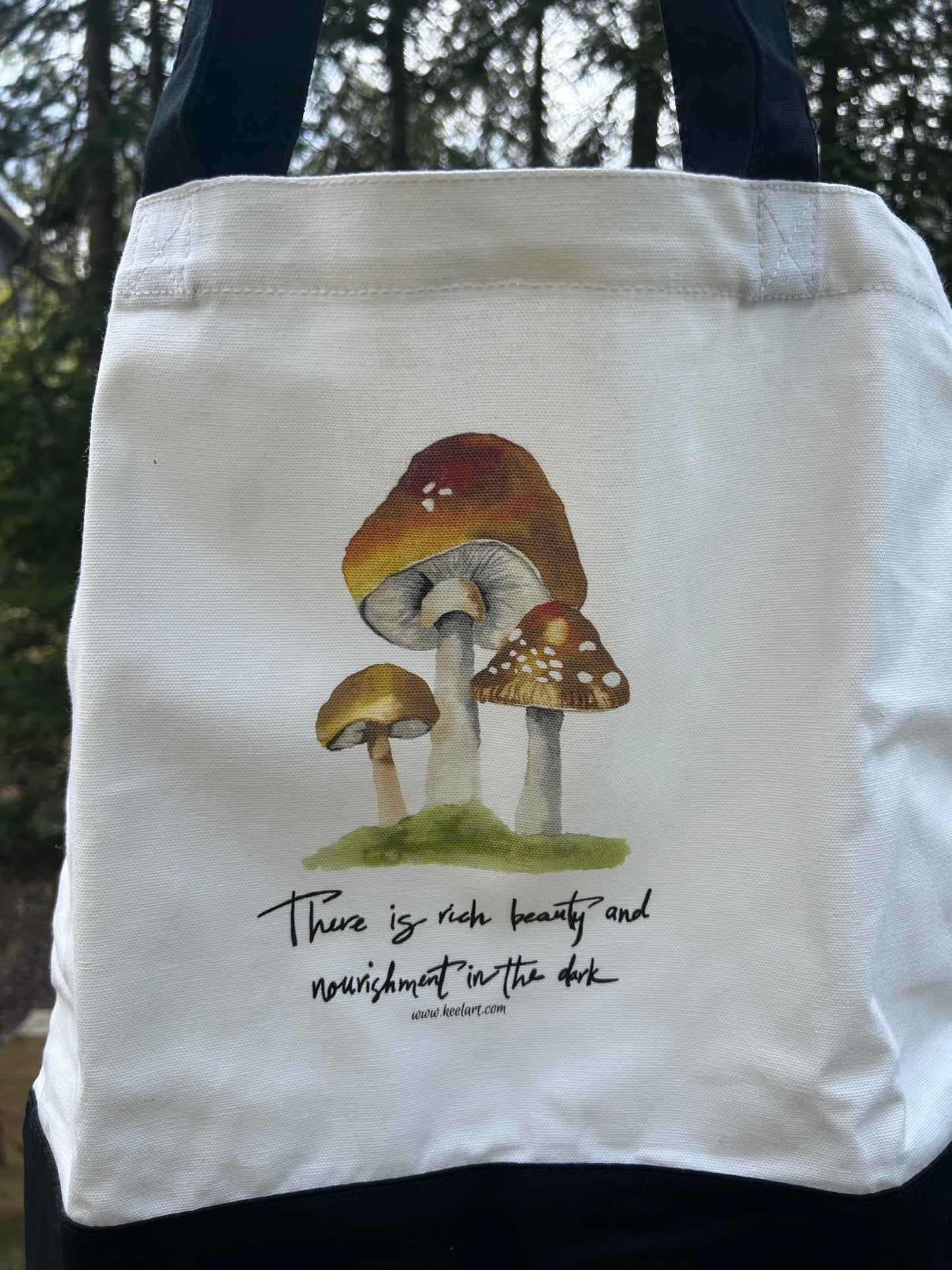 Beauty in the Dark Canvas Tote Bag - watercolor
