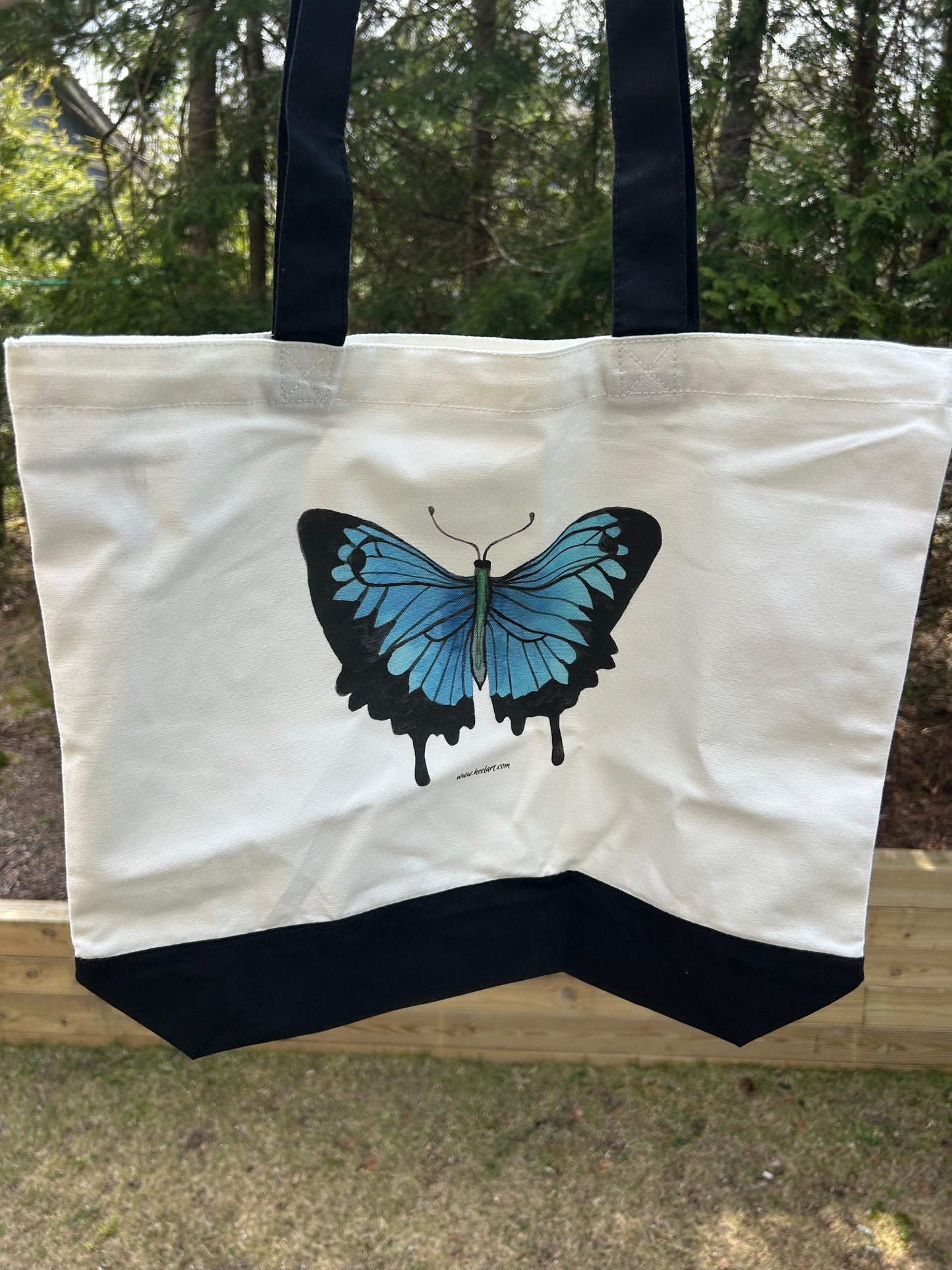 Butterfly Canvas Tote Bag - watercolor