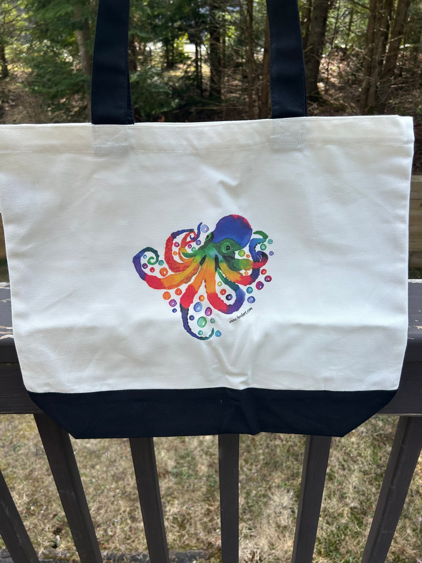 Octopus Canvas Tote Bag - watercolor