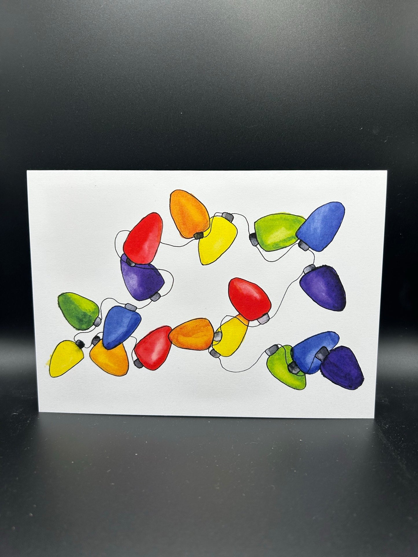 Holiday Lights - Watercolor Card