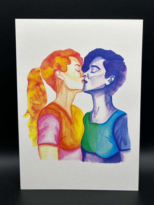 Rainbow Love - Watercolor Card