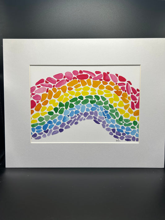 Rainbow Rocks - Watercolor Small Print