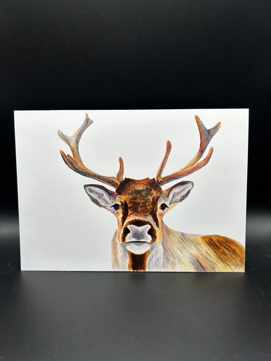 Reindeer - Watercolor Card