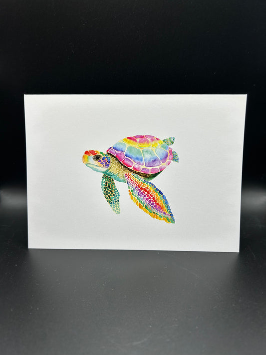 Sea Turtle - Watercolor Card