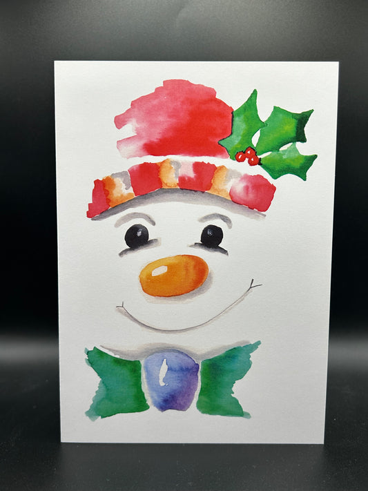 Sweet Snowman - Watercolor Card