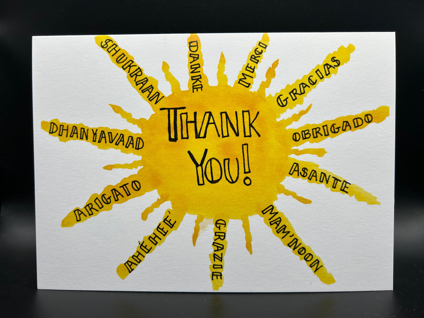 Thank You Sun - Watercolor Card