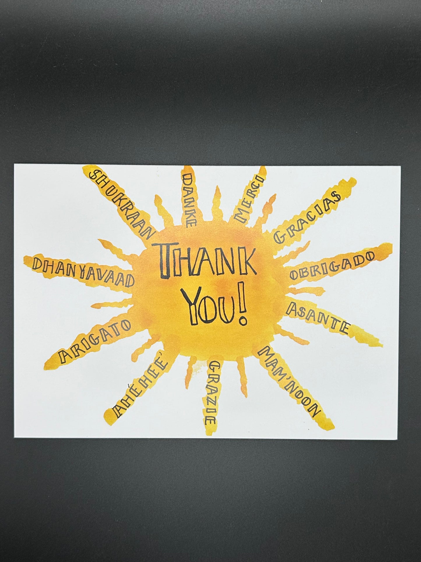Thank You Sun - Watercolor Card