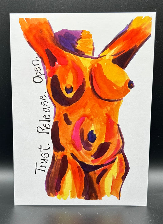 Trust. Release. Listen. - Watercolor Card