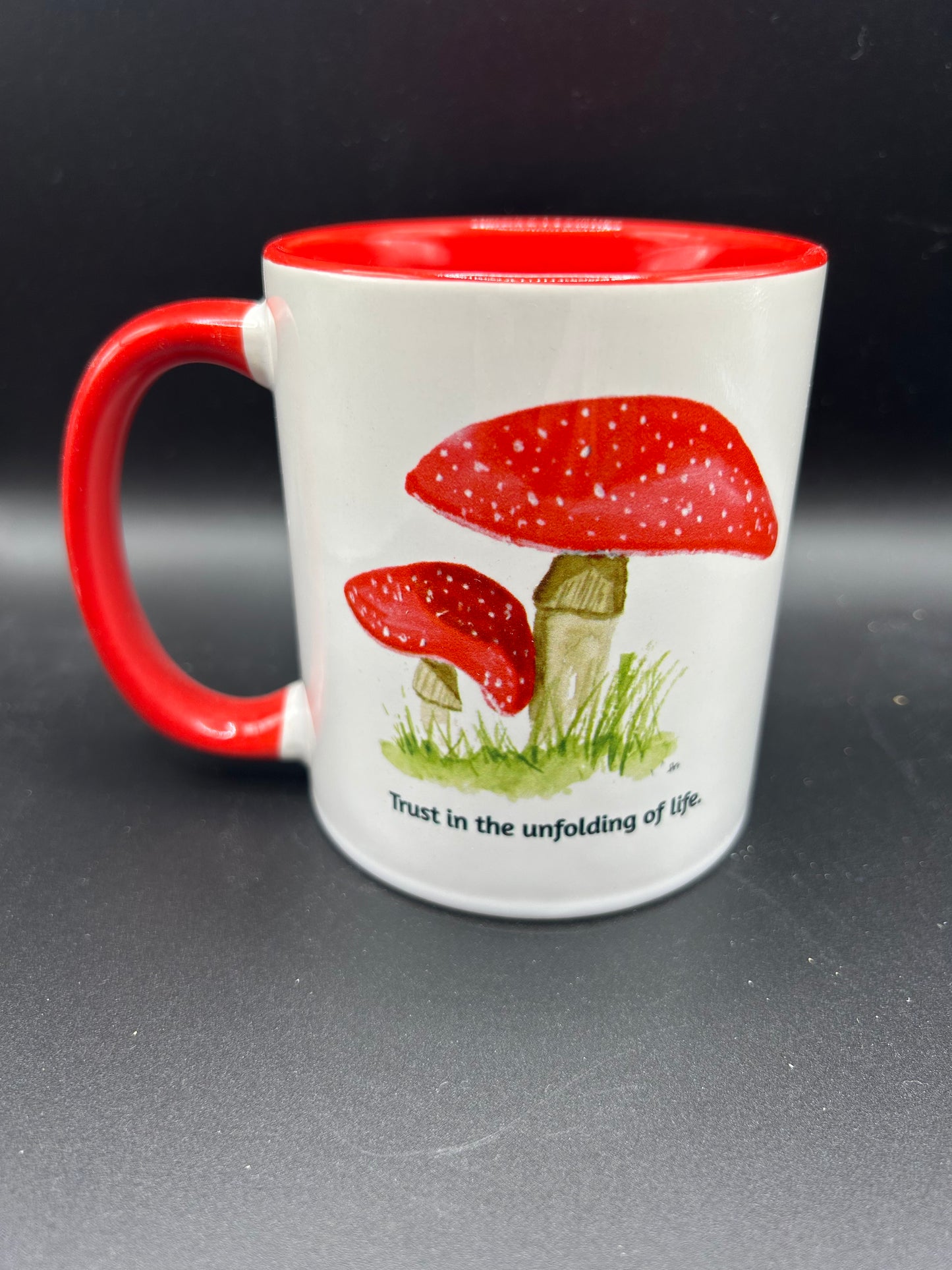 Trust the Unfolding Mug (red interior) - Watercolor