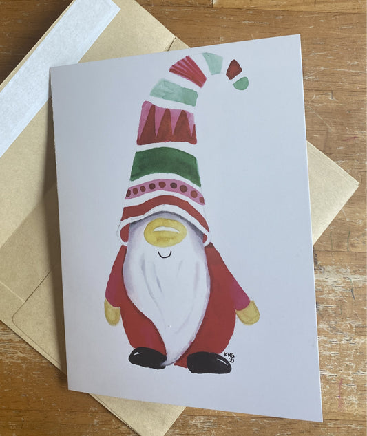 Gnome Grin - Watercolor Card