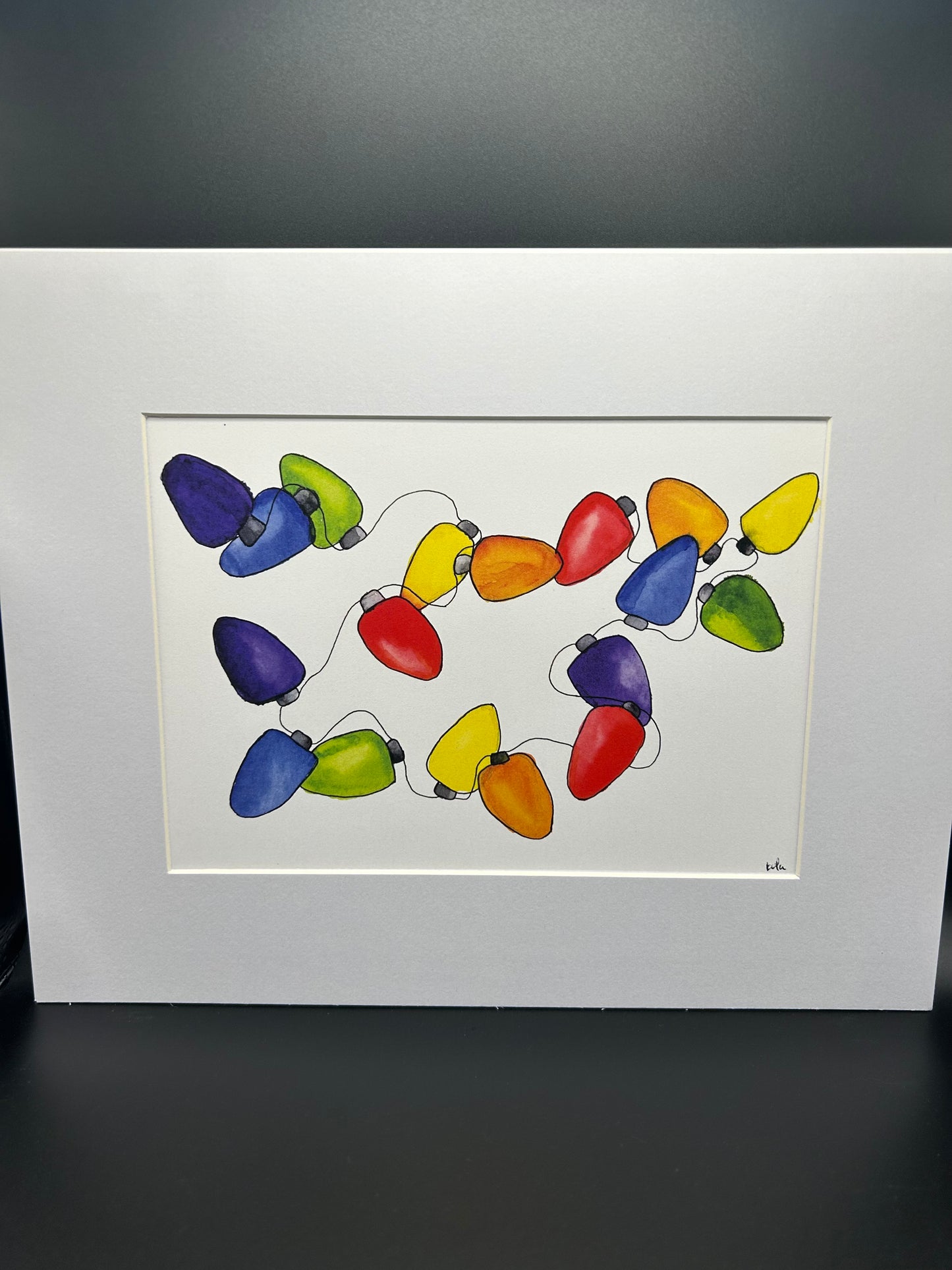 Holiday Lights - Small Watercolor Print